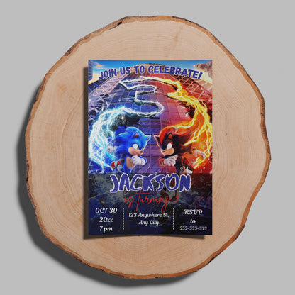 Sonic the Hedgehog Birthday Invitation Template - CreativeRino