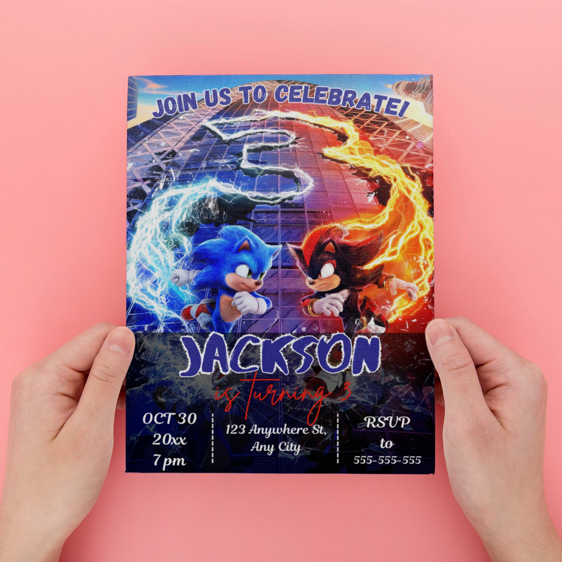 Sonic the Hedgehog Birthday Invitation Template - CreativeRino
