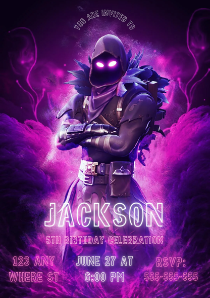 Fortnite Birthday Invitation Template - CreativeRino