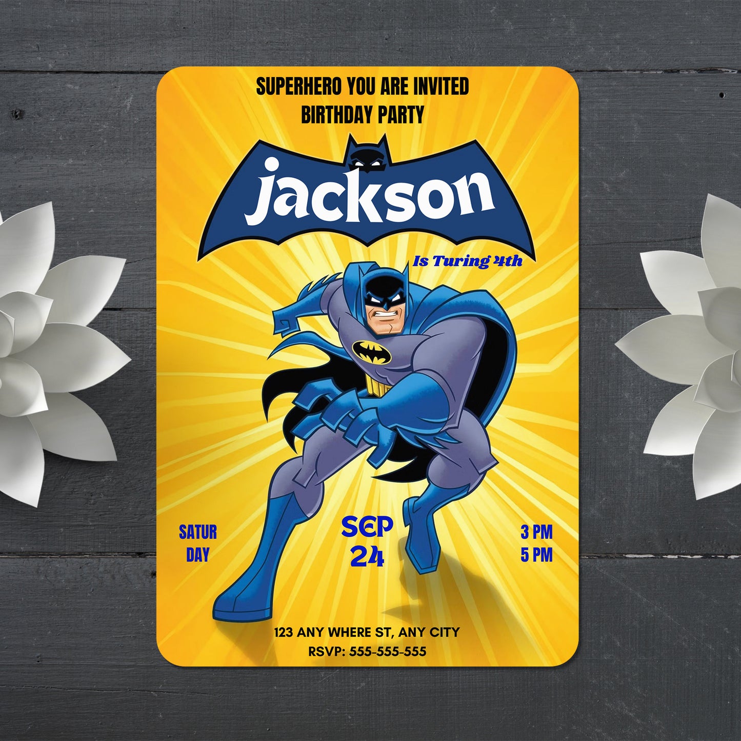 Batman Birthday Invitation Template - CreativeRino