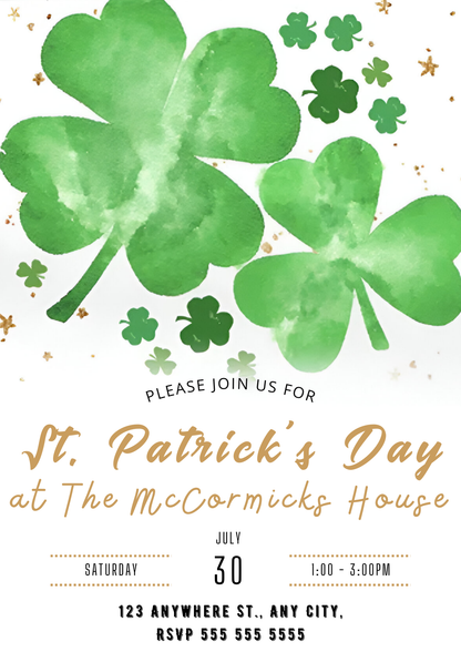 St. Patrick's Day Party Invitation Template - CreativeRino