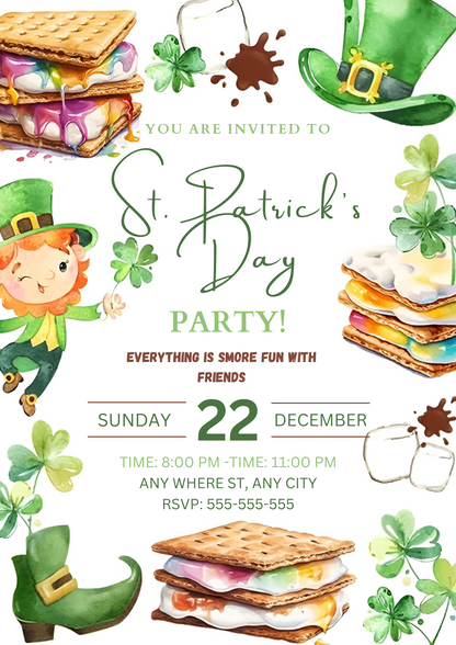 St. Patrick's Day Party Invitation Template - CreativeRino