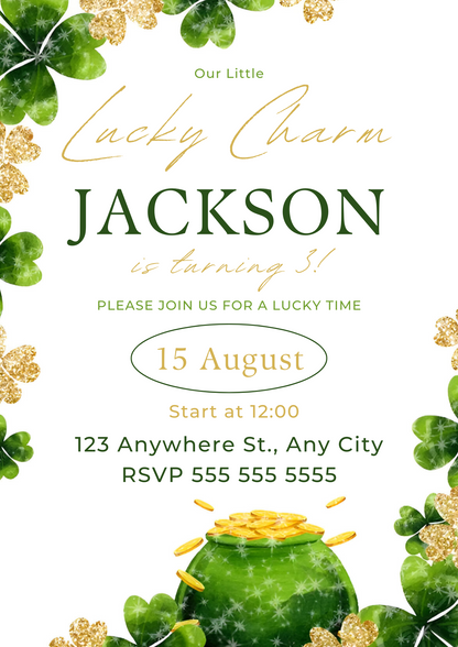 St. Patrick's Birthday Invitation Template - CreativeRino