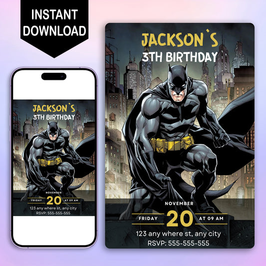 Batman Birthday Invitation Template - CreativeRino
