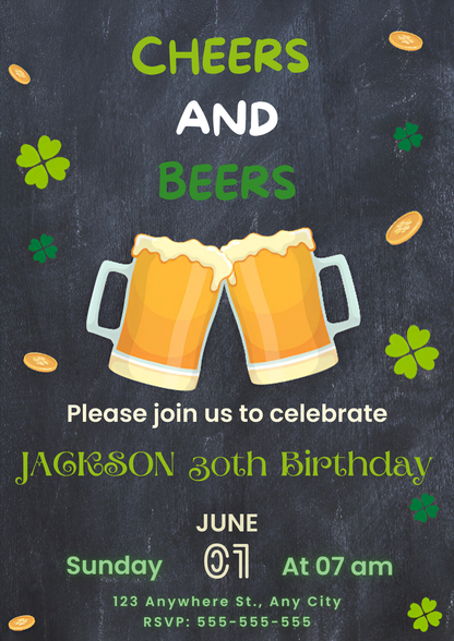 St. Patrick's Birthday Invitation Template - CreativeRino