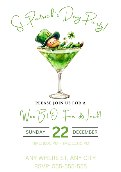 St. Patrick's Party Invitation Template - CreativeRino