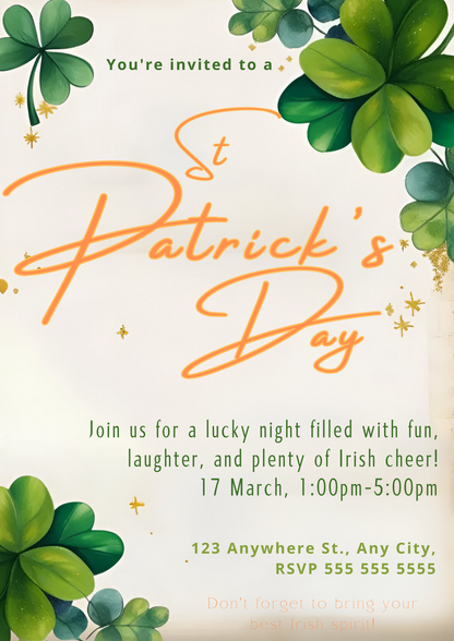 St. Patrick's Party Invitation Template - CreativeRino