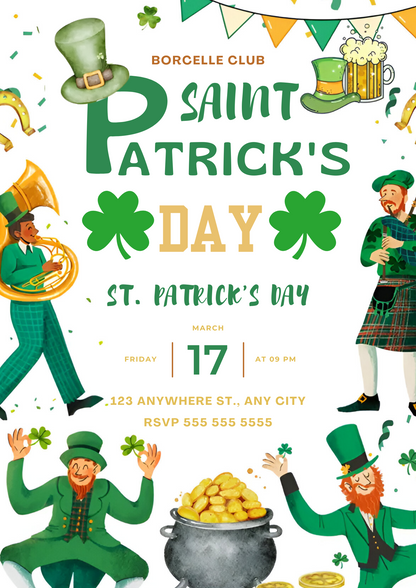 St. Patrick's Birthday Invitation Template - CreativeRino