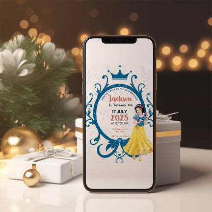 Snow White Birthday Invitation Template - CreativeRino