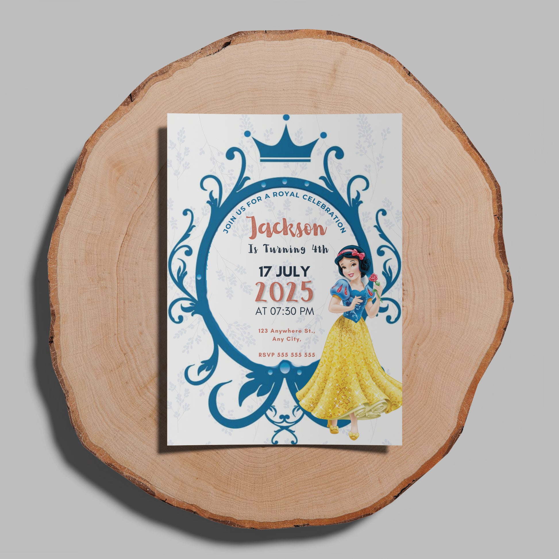 Snow White Birthday Invitation Template - CreativeRino