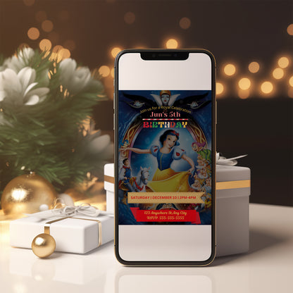 Snow White Birthday Invitation Template - CreativeRino