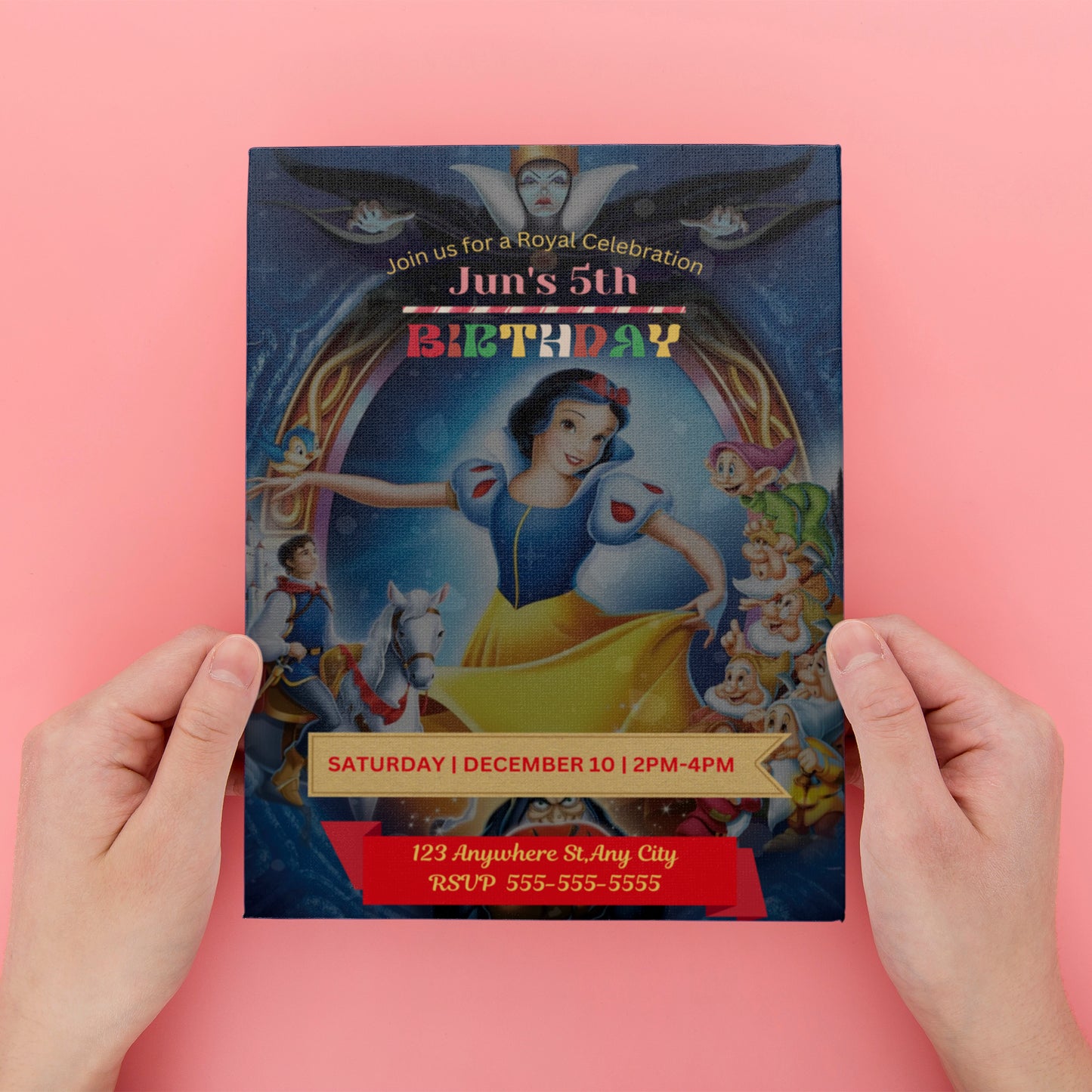 Snow White Birthday Invitation Template - CreativeRino