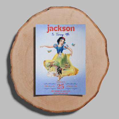 Snow White Birthday Invitation Template - CreativeRino