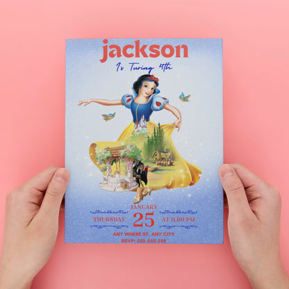 Snow White Birthday Invitation Template - CreativeRino