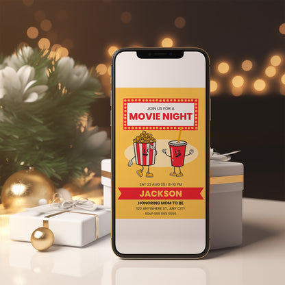 Movie Night Birthday Invitation Template - CreativeRino