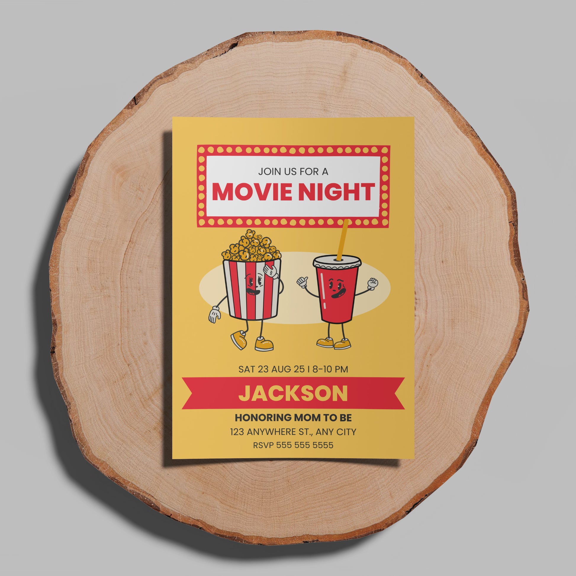 Movie Night Birthday Invitation Template - CreativeRino