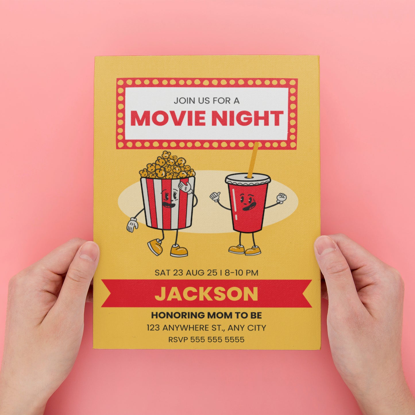 Movie Night Birthday Invitation Template - CreativeRino
