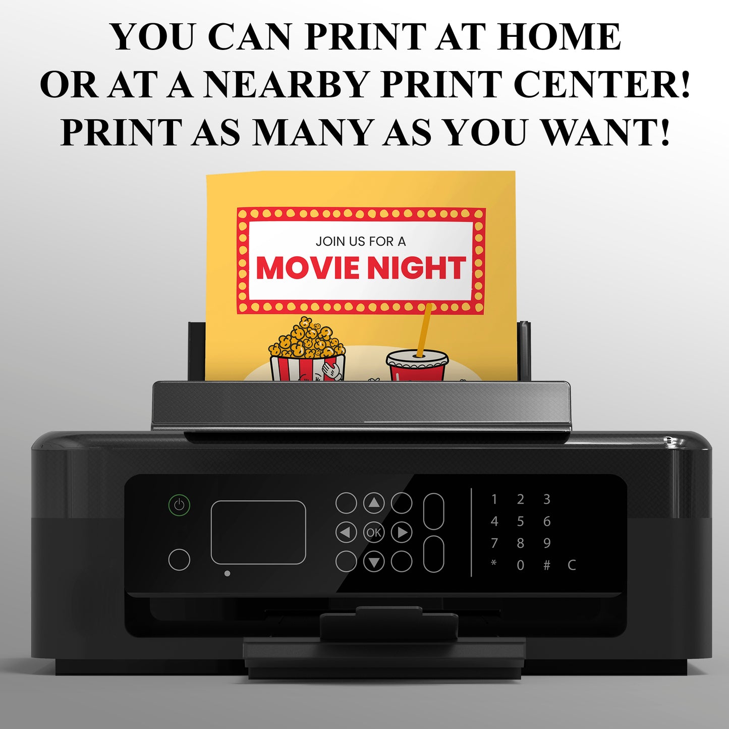Movie Night Birthday Invitation Template - CreativeRino