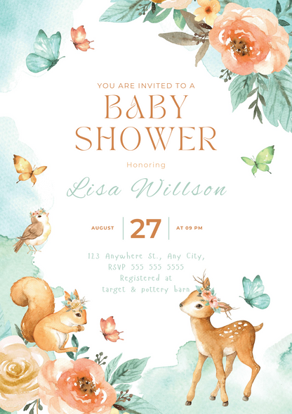 Baby Shower Invitation Template - CreativeRino