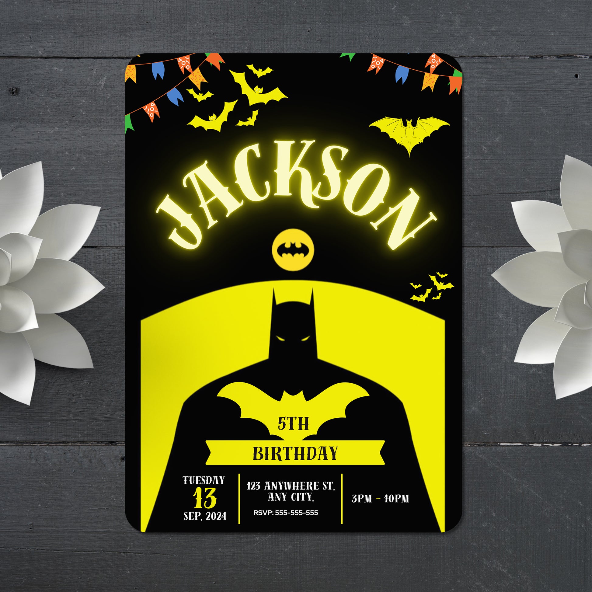 Batman Birthday Invitation Template - CreativeRino