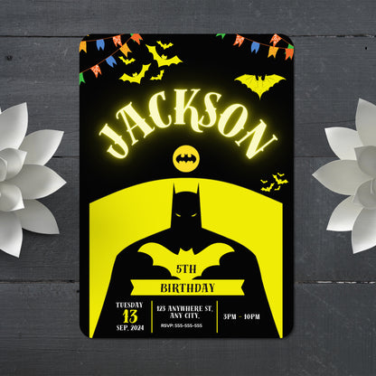 Batman Birthday Invitation Template - CreativeRino