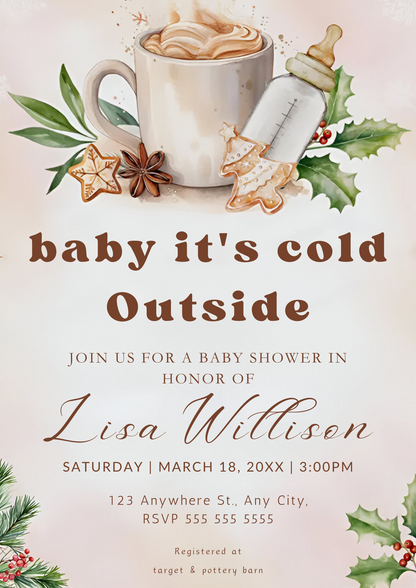 Baby Shower Invitation Template - CreativeRino