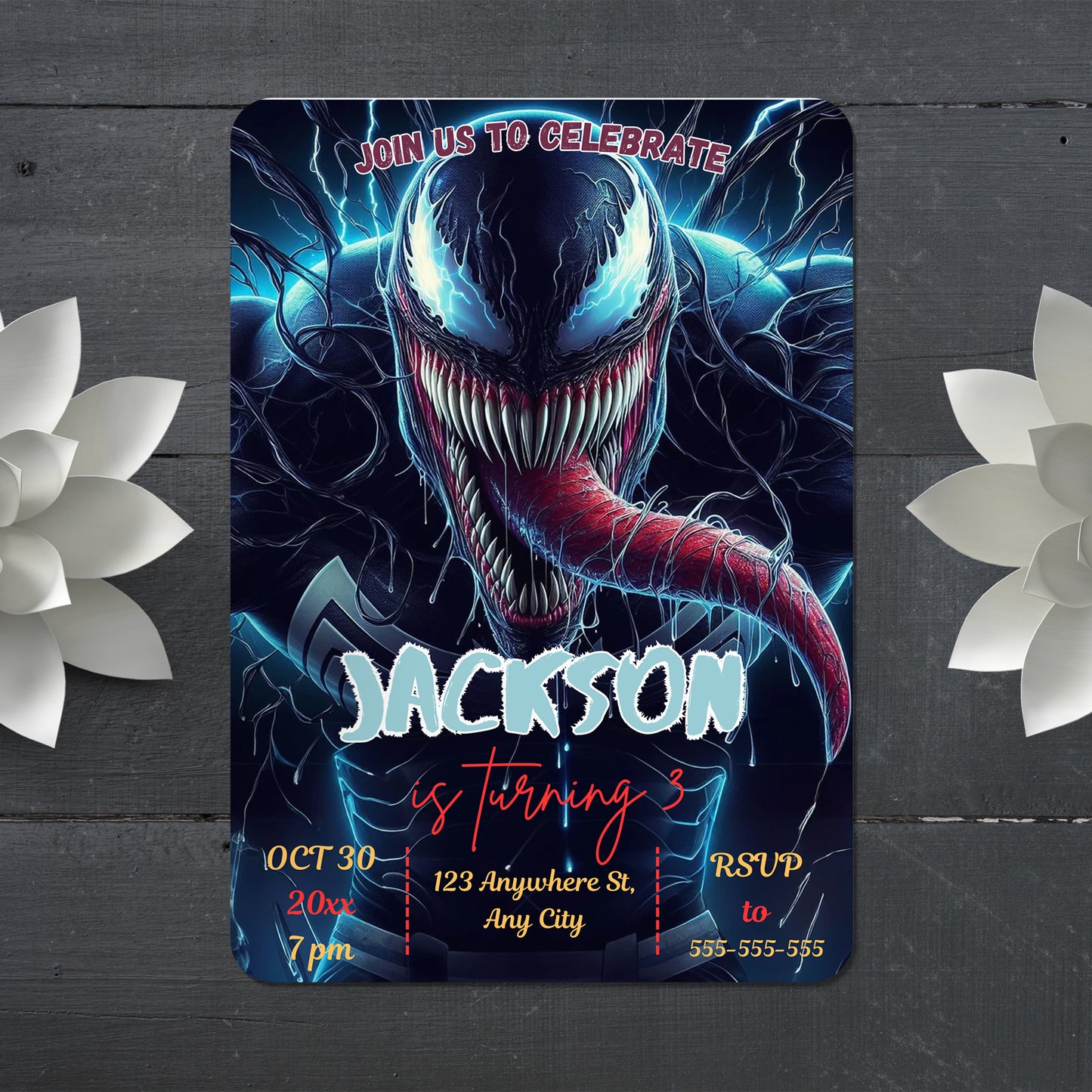 Venom The Last Dance Birthday Invitation Template