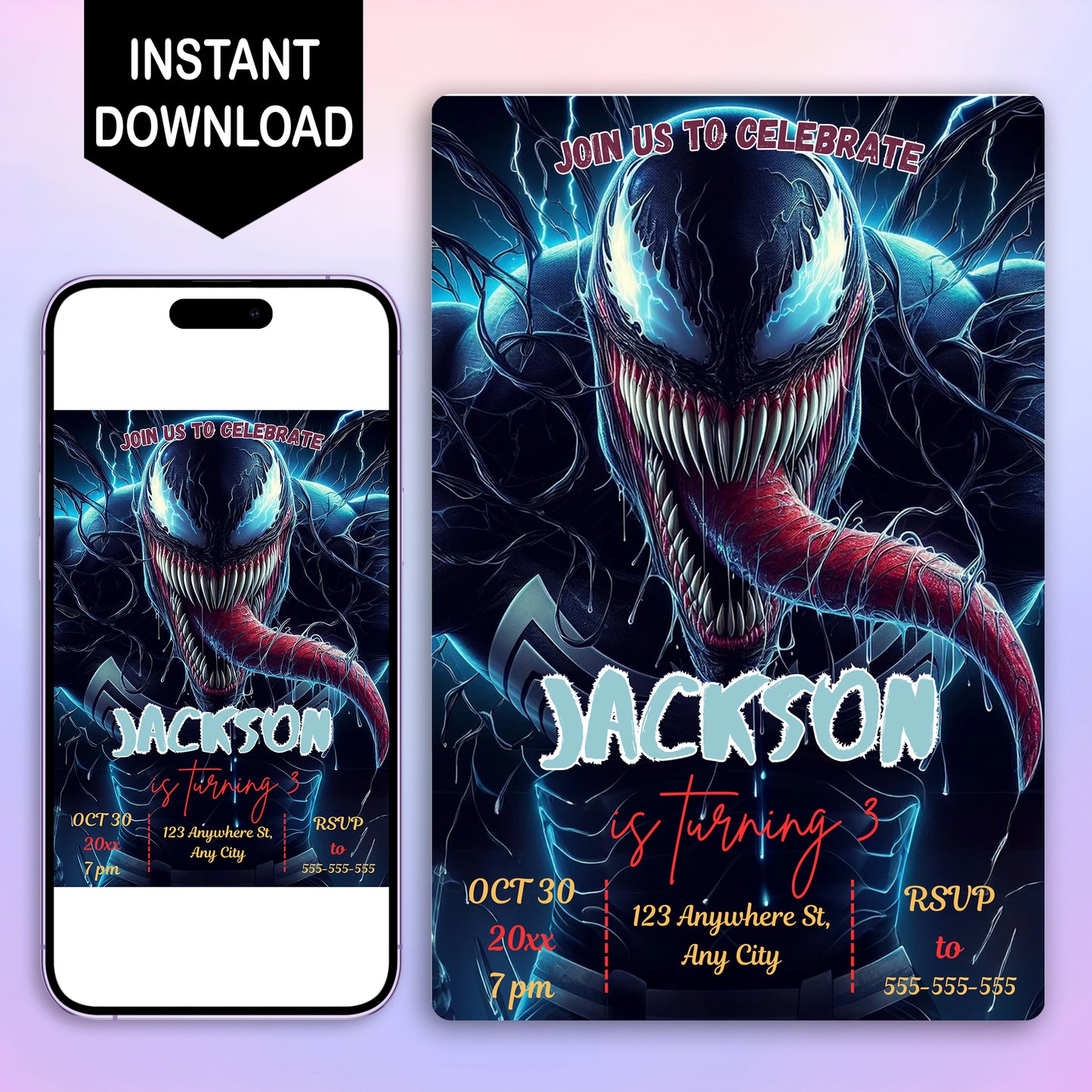 Venom The Last Dance Birthday Invitation Template