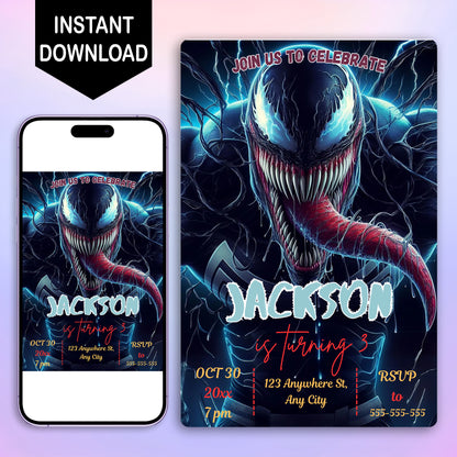 Venom The Last Dance Birthday Invitation Template - CreativeRino