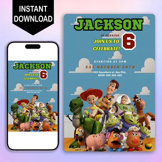 Toy Story Birthday Invitation Template - CreativeRino