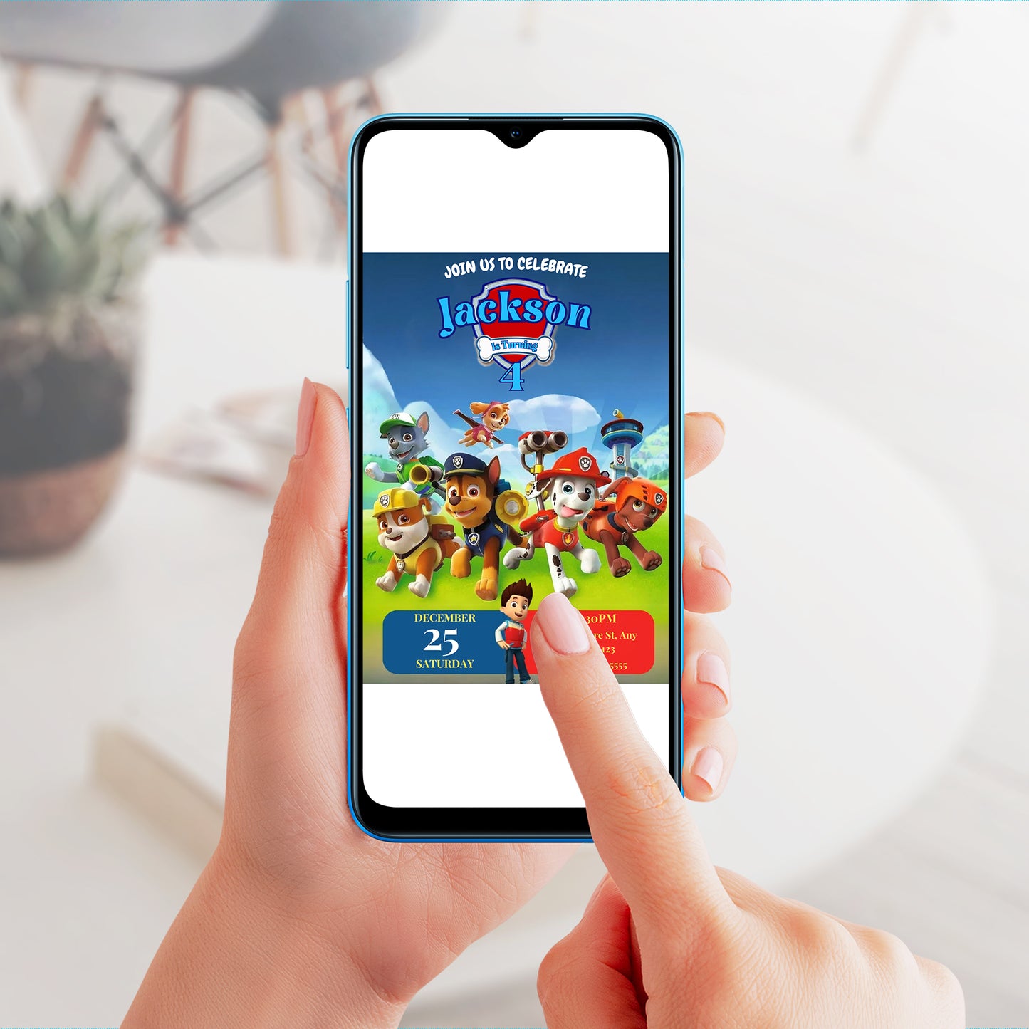 Custom Paw Patrol Party Invitation for Kids - CreativeRino