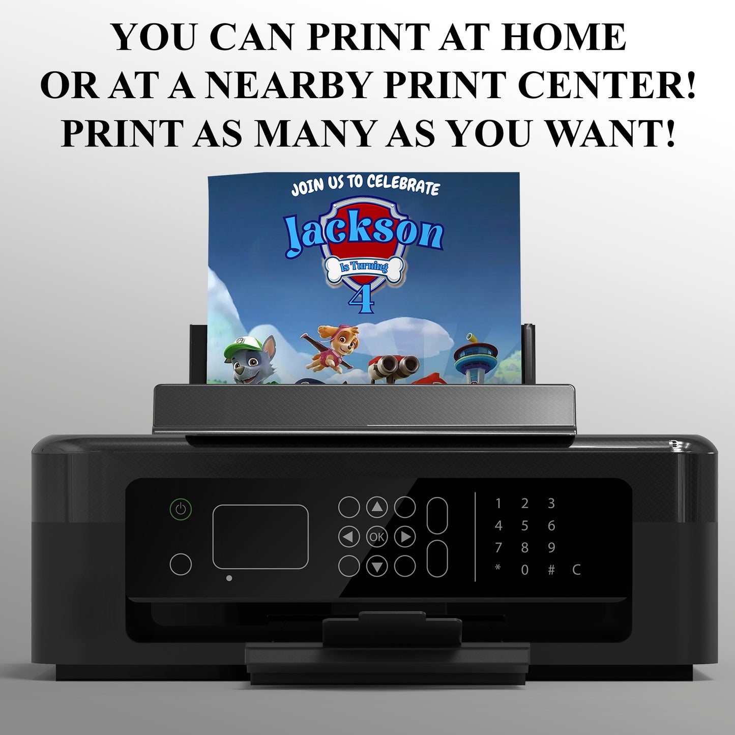 Custom Paw Patrol Party Invitation for Kids - CreativeRino