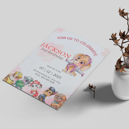 Editable Paw Patrol Birthday Party Template - CreativeRino