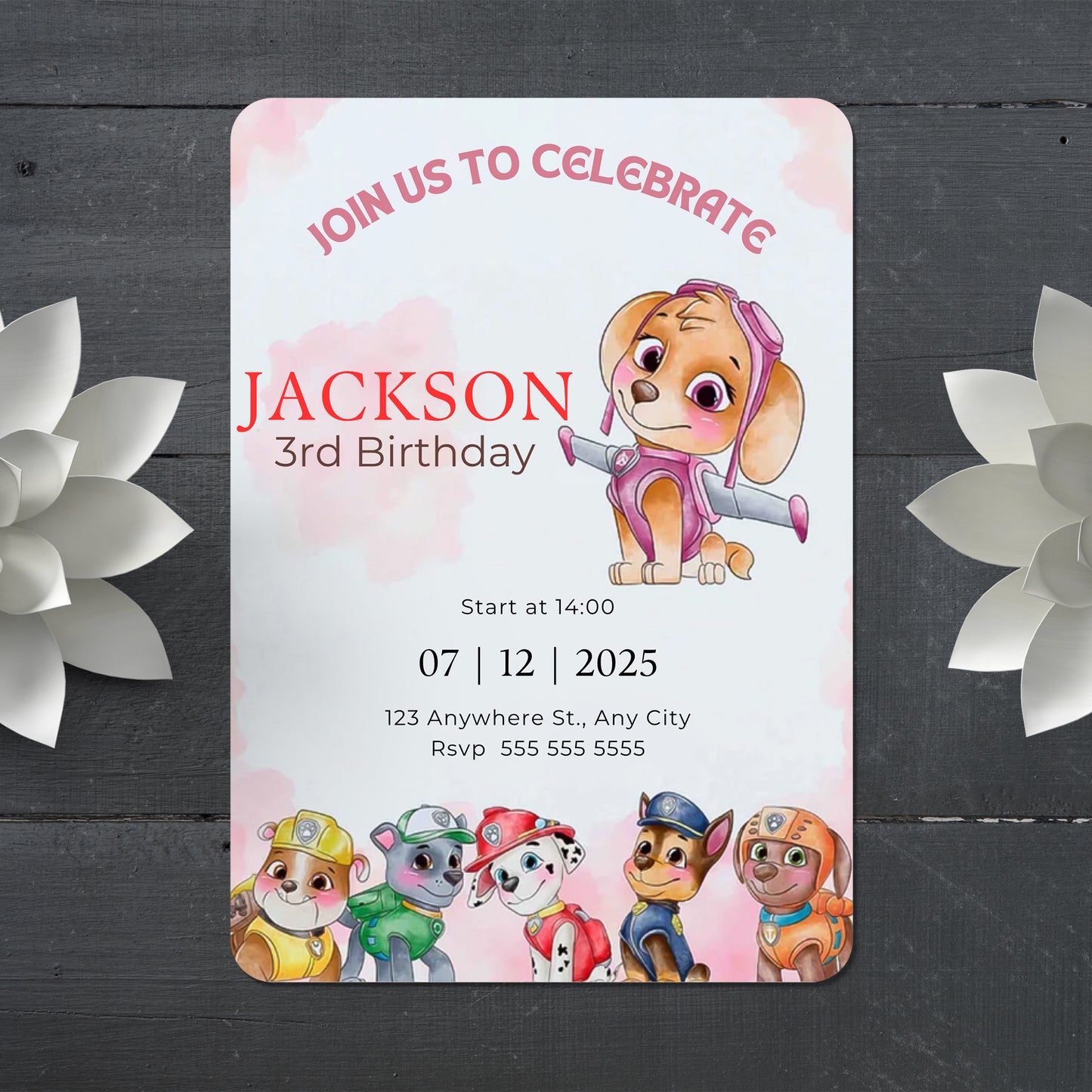 Editable Paw Patrol Birthday Party Template - CreativeRino