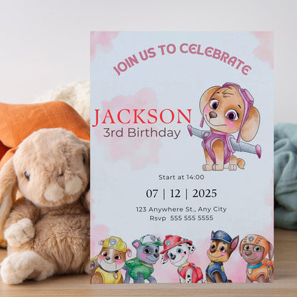 Editable Paw Patrol Birthday Party Template - CreativeRino