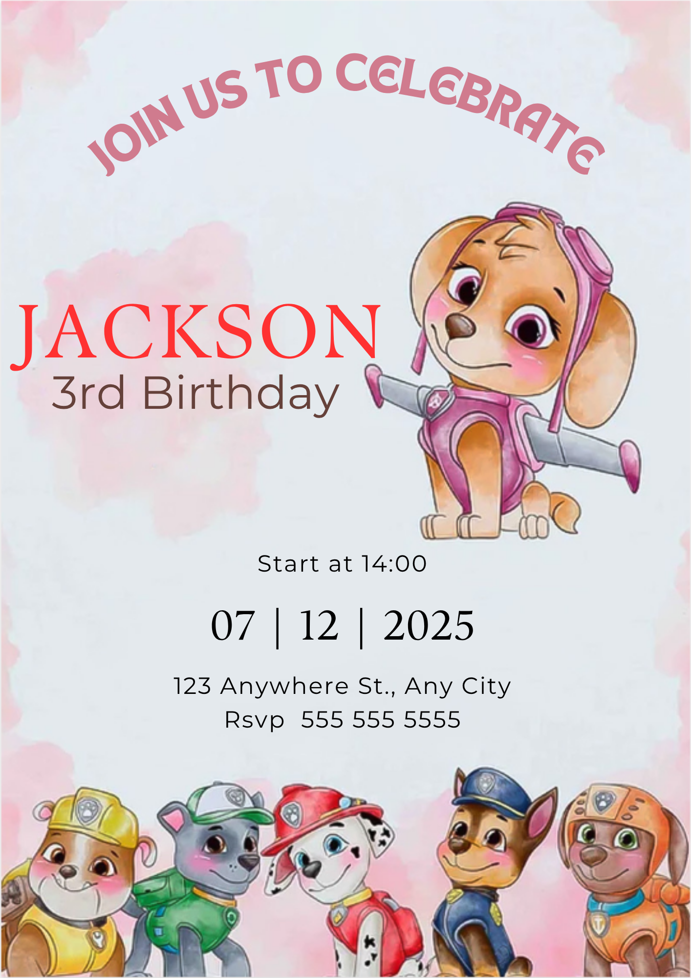 Editable Paw Patrol Birthday Party Template - CreativeRino