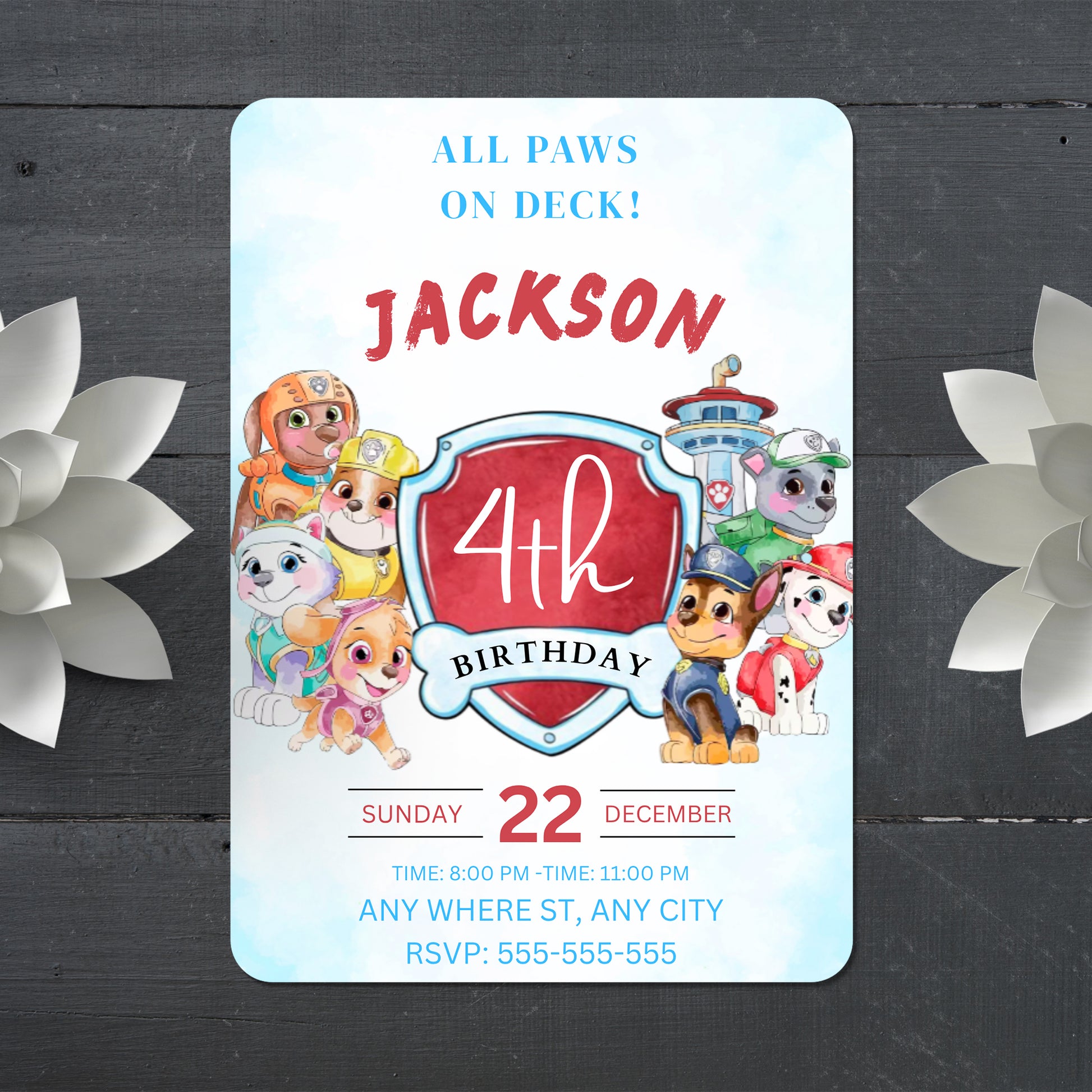 Paw Patrol Party Invite – Instant Download - CreativeRino