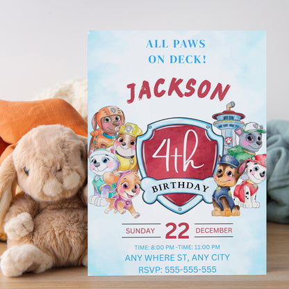 Paw Patrol Party Invite – Instant Download - CreativeRino