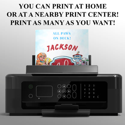 Paw Patrol Party Invite – Instant Download - CreativeRino