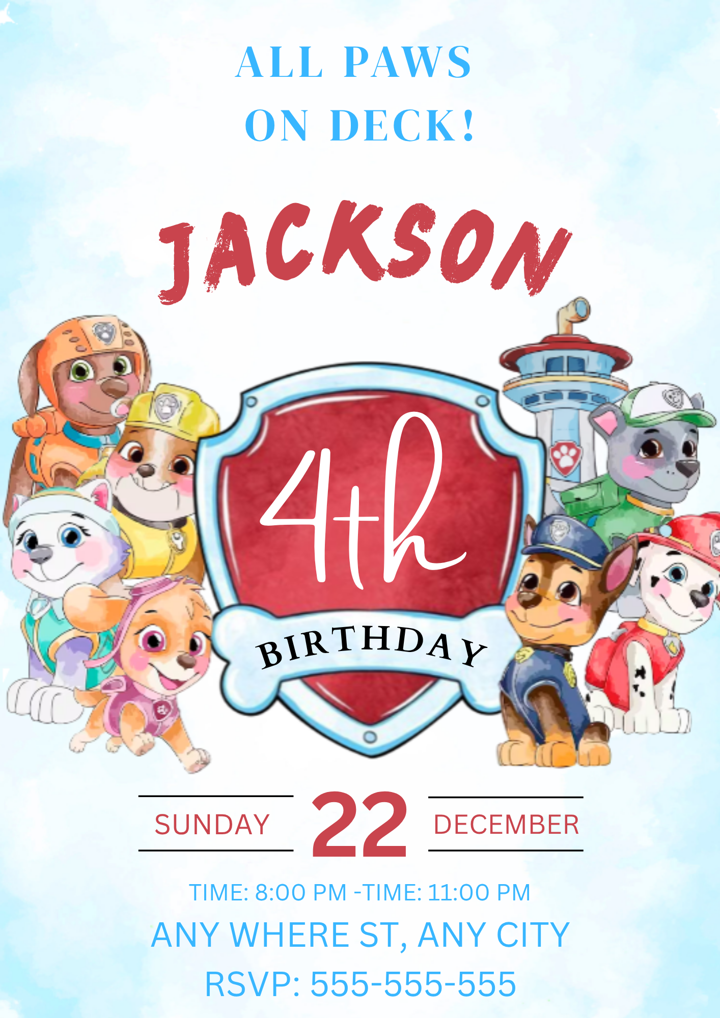 Paw Patrol Party Invite – Instant Download - CreativeRino