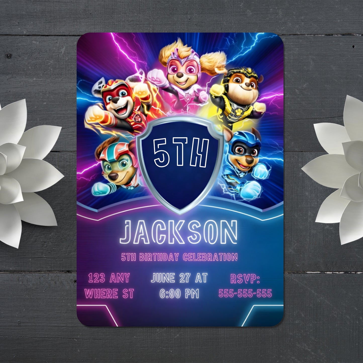 Paw Patrol Theme Birthday Invite for Boys & Girls - CreativeRino