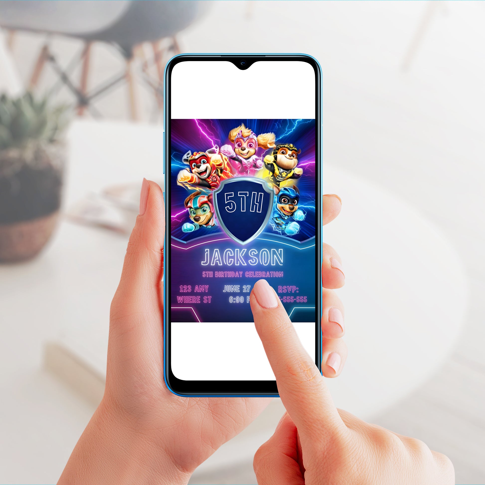 Paw Patrol Theme Birthday Invite for Boys & Girls - CreativeRino