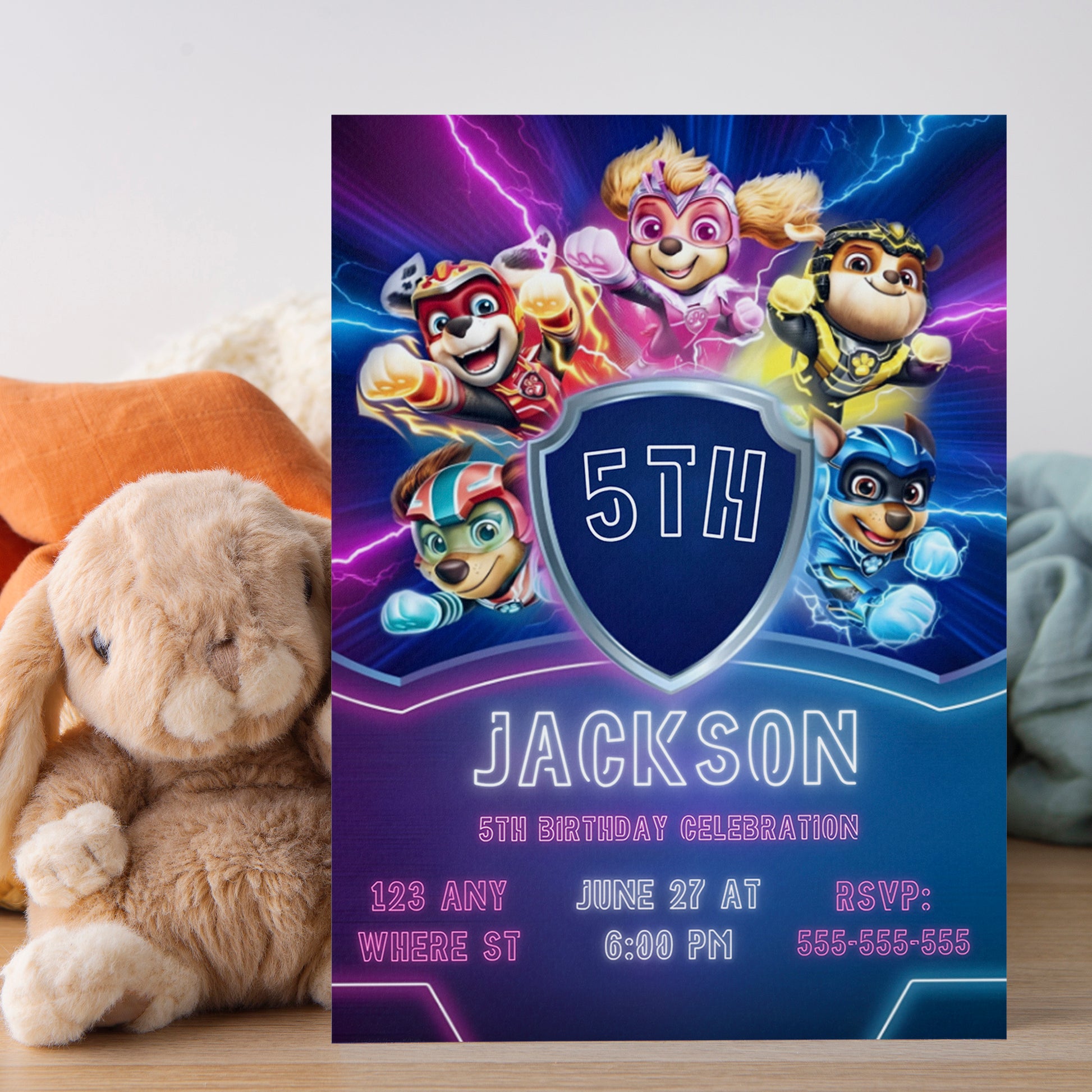 Paw Patrol Theme Birthday Invite for Boys & Girls - CreativeRino