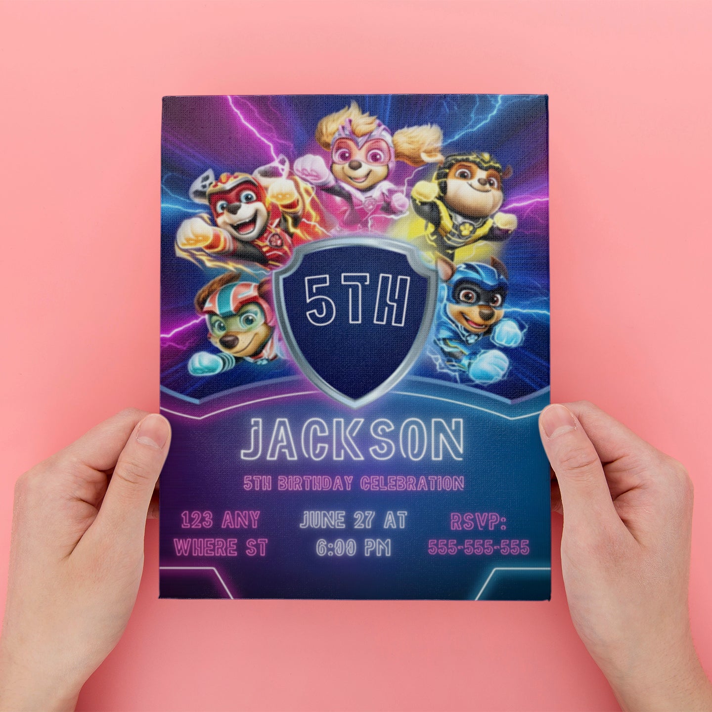 Paw Patrol Theme Birthday Invite for Boys & Girls - CreativeRino