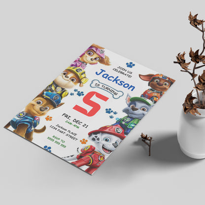 Printable Paw Patrol Party Card for Kids - CreativeRino