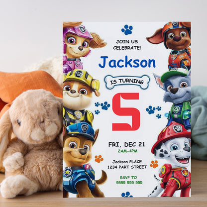 Printable Paw Patrol Party Card for Kids - CreativeRino