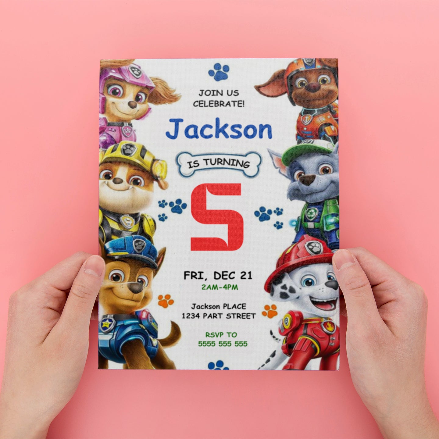 Printable Paw Patrol Party Card for Kids - CreativeRino