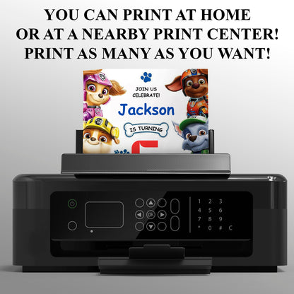 Printable Paw Patrol Party Card for Kids - CreativeRino