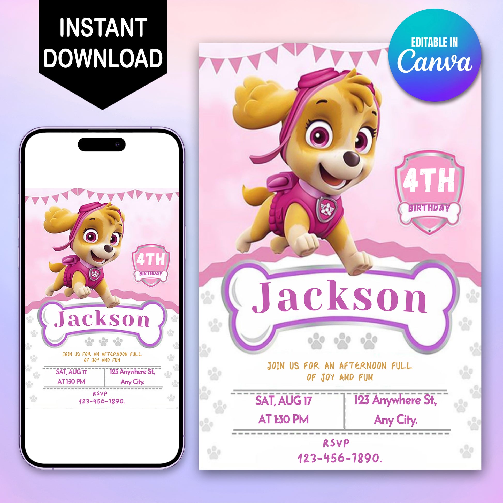 DIY Paw Patrol Birthday Invitation Template - CreativeRino