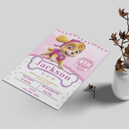 DIY Paw Patrol Birthday Invitation Template - CreativeRino